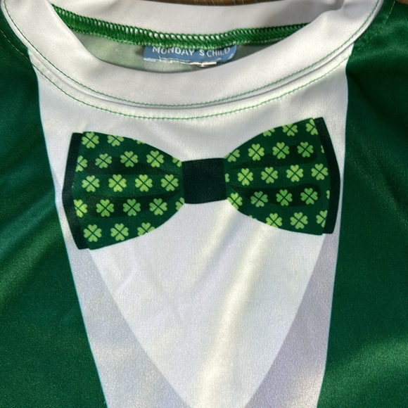 Little Boys St Patrick’s Day Irish Lucky Leprechaun Costume Long Sleeve Tee - Picture 2 of 5